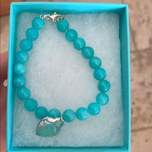 return to tiffany & co amazonite blue bracelet